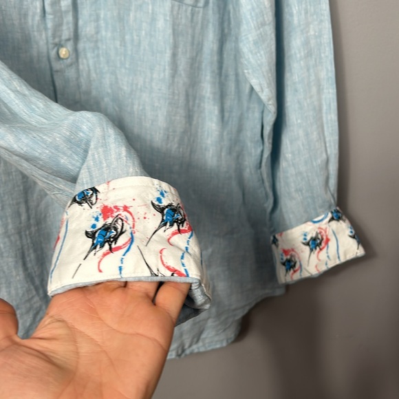 Madda Fella Linen Long Sleeve Linen Shirt size XXL- gently used - Picture 13 of 14